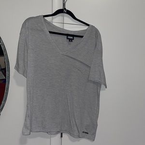 Gray v neck tee